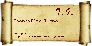 Thanhoffer Ilona névjegykártya